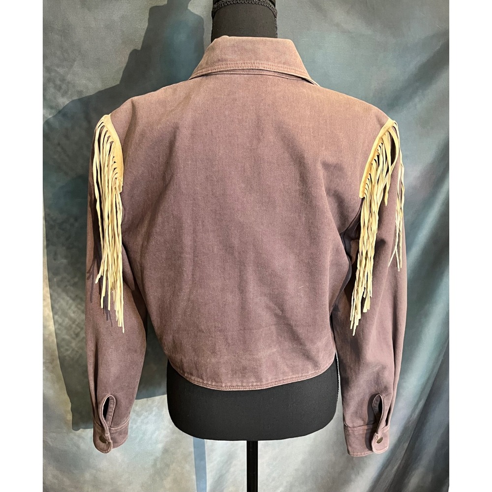 Vintage Double D Ranch Wear S Western Fringe Denim Jacket Application Women's S - Picture 5 of 7